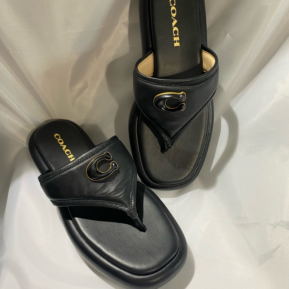 New Coach Sylvie Leather Sandals